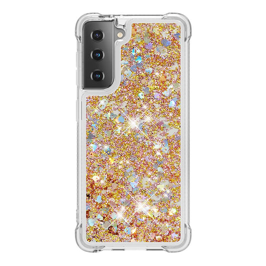 Galaxy S21 4G/5G Glitzer-Hülle – Stoßfest & mit Treibsand