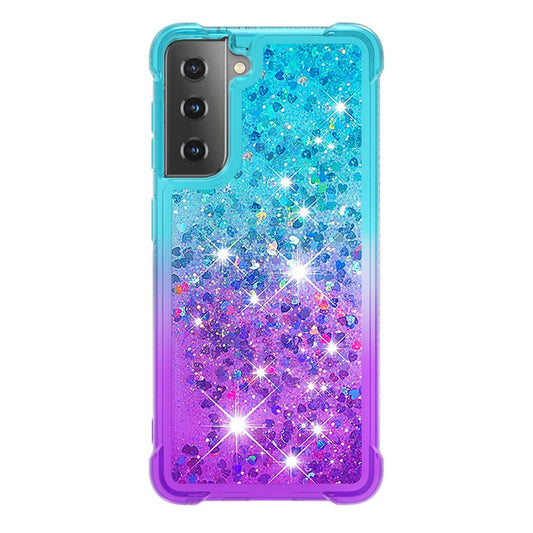 Galaxy S21 4G/5G Glitter-Hülle – Farbverlauf mit funkelndem Puder