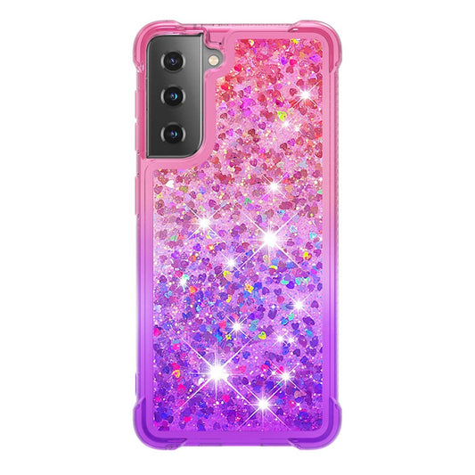 Galaxy S21 Plus 5G Glitter-Hülle – Farbverlauf mit funkelndem Puder
