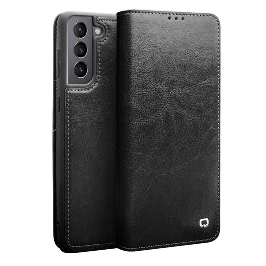 Galaxy S21 Plus Echtleder-Handyhülle – Geldbörse & Standfunktion