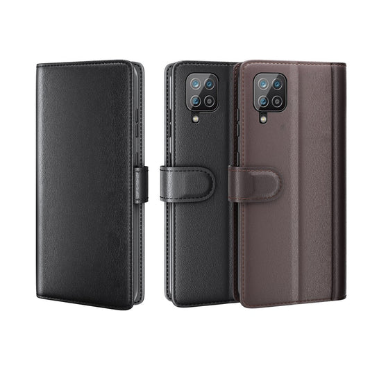 Galaxy A12 Echtleder Hülle mit Kartenfach