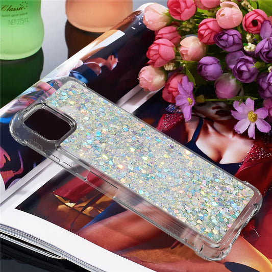 Galaxy A22 5G Glitzer-Hülle – Stoßfest & mit Treibsand