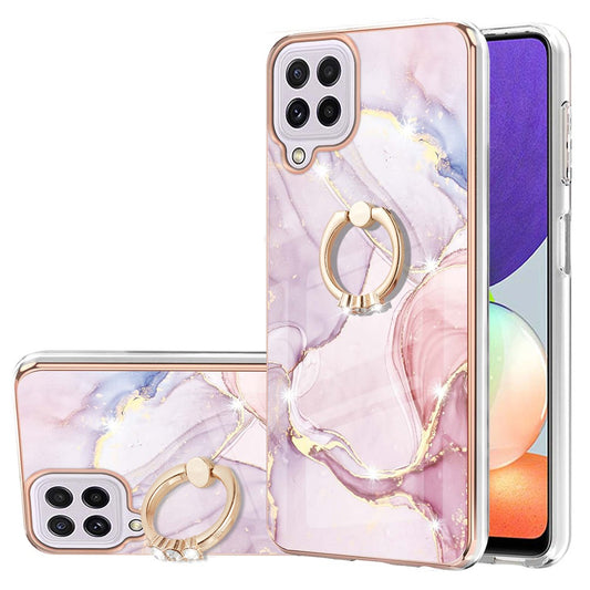 Galaxy A22 4G / M32 Flexible Schutzhülle mit Marmor-Design, Kickstand & veredeltem Rahmen