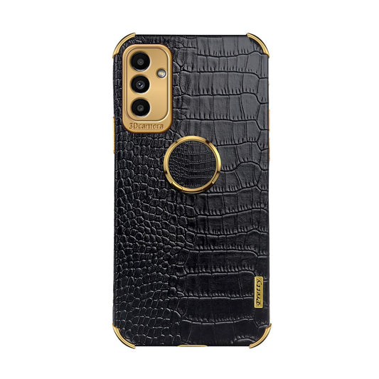 Galaxy A13 5G / A04s 4G Handyhülle – in Krokodil-Optik, veredeltem Rahmen & Ständer