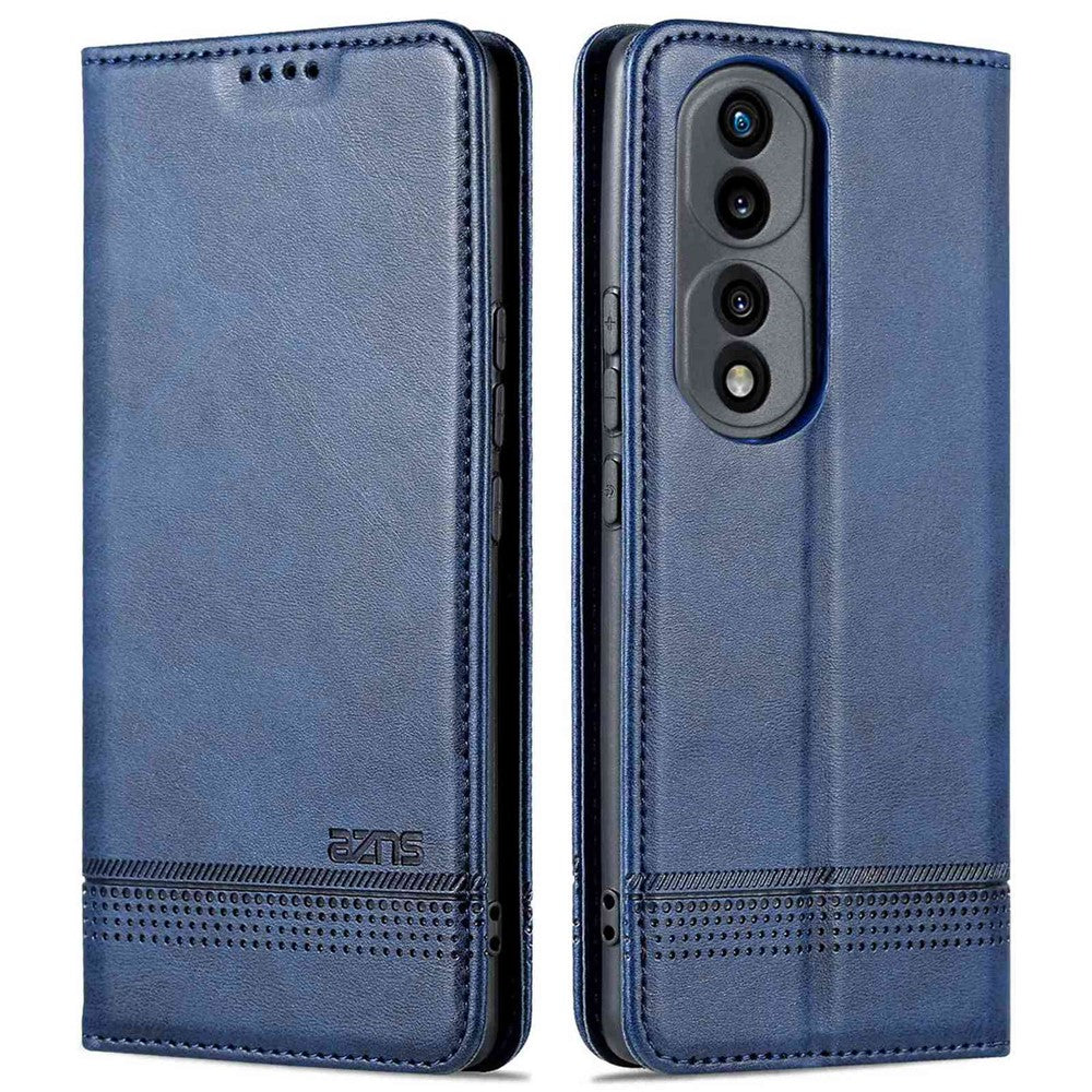 AZNS For Honor 70 5G Shockproof PU Leather Wallet Flip Cover Hidden Magnetic Absorption Stand Folio Phone Case