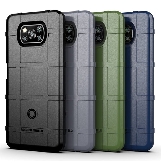 Thicken TPU Cover Shock Resistant Square Grid Texture Phone Casing for Xiaomi Poco X3 NFC/Xiaomi Poco X3
