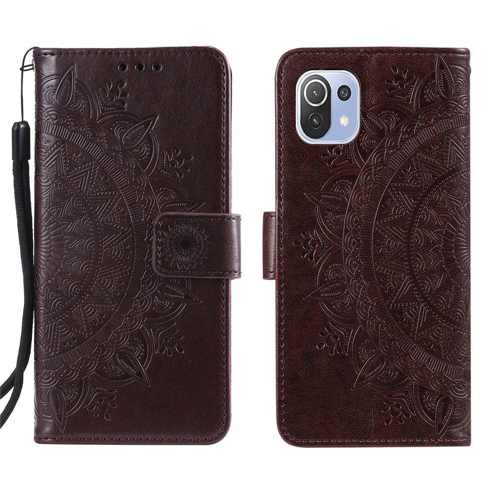 Imprint Flower Leather Wallet Stand Case for Xiaomi Mi 11 Lite 4G / 5G / 11 Lite 5G NE