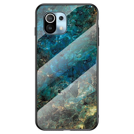 Well-Protected Anti-Scratch Marbling Pattern Design Tempered Glass Cell Phone Cover for Xiaomi Mi 11 Lite 4G / 5G / 11 Lite 5G NE