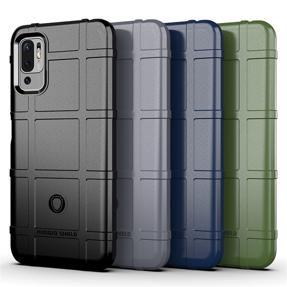 Shock-proof Rugged Square Grid Texture TPU Shell Case for Xiaomi Redmi Note 10 5G / Poco M3 Pro 5G / 4G