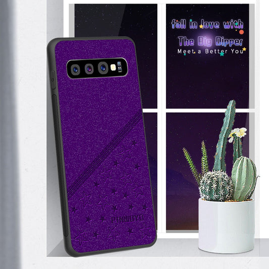Galaxy S10 Plus Handyhülle – Hybrid-Schutzhülle mit weichem Rand & geprägtem PU-Leder