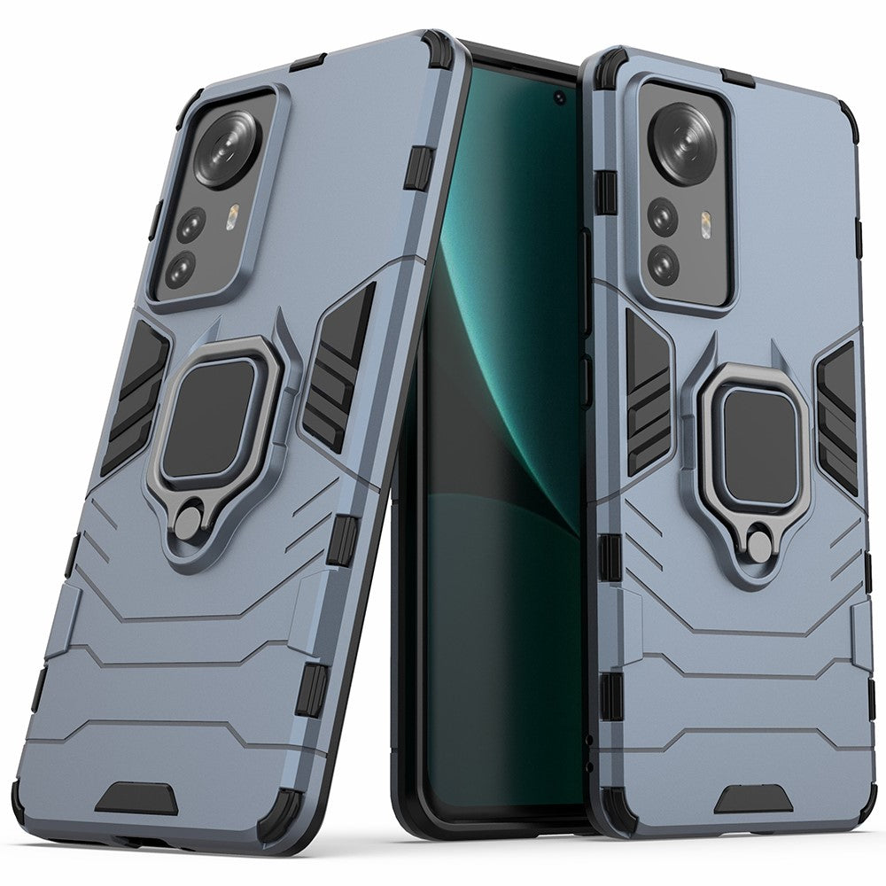 Hybrid Phone Case for Xiaomi 12 Pro 5G / 12S Pro 5G /12 Pro (Dimensity) 5G, Ring Kickstand Hard PC + Soft TPU Shock-Absorbing Phone Cover