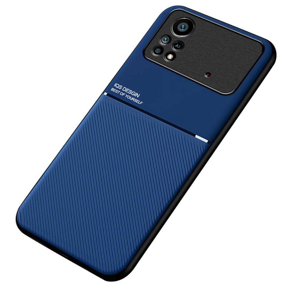 For Xiaomi Poco X4 Pro 5G Imprinting PU Leather Case Drop-proof TPU Cover with Built-in Magnetic Metal Sheet