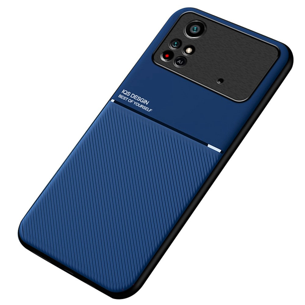 For Xiaomi Poco M4 Pro 4G Anti-scratch Imprinted PU Leather + TPU Phone Case with Built-in Metal Sheet