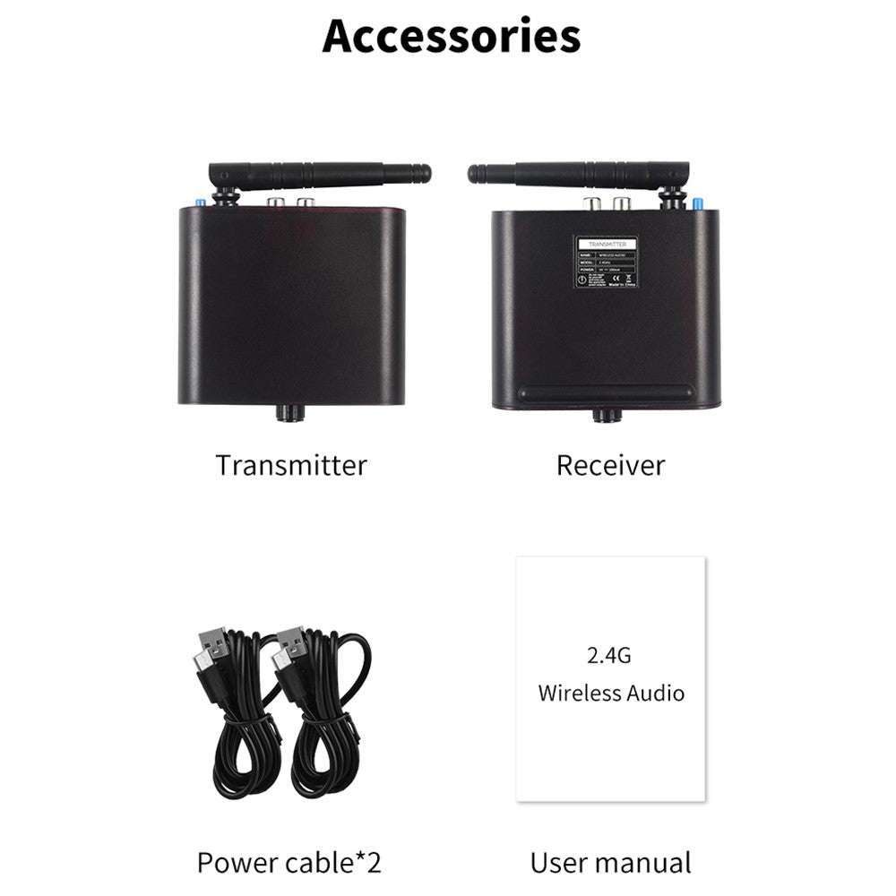 MEASY AU2410 Drahtloser Audio-Transmitter – Mit 100 m Reichweite & beidseitiger Lautstärkeregelung, 1 Sender & 1 Empfänger, für 1 bis 8 Geräte