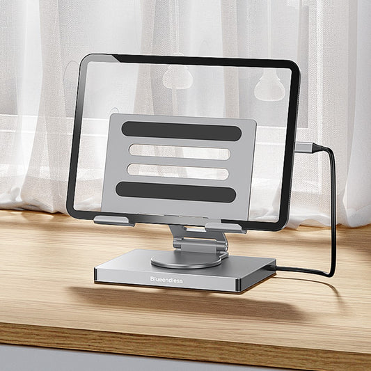 BLUEENDLESS ST706A 7 in 1 Type-C Hub with 360 Degree Rotating Adjustable Tablet Stand Holder