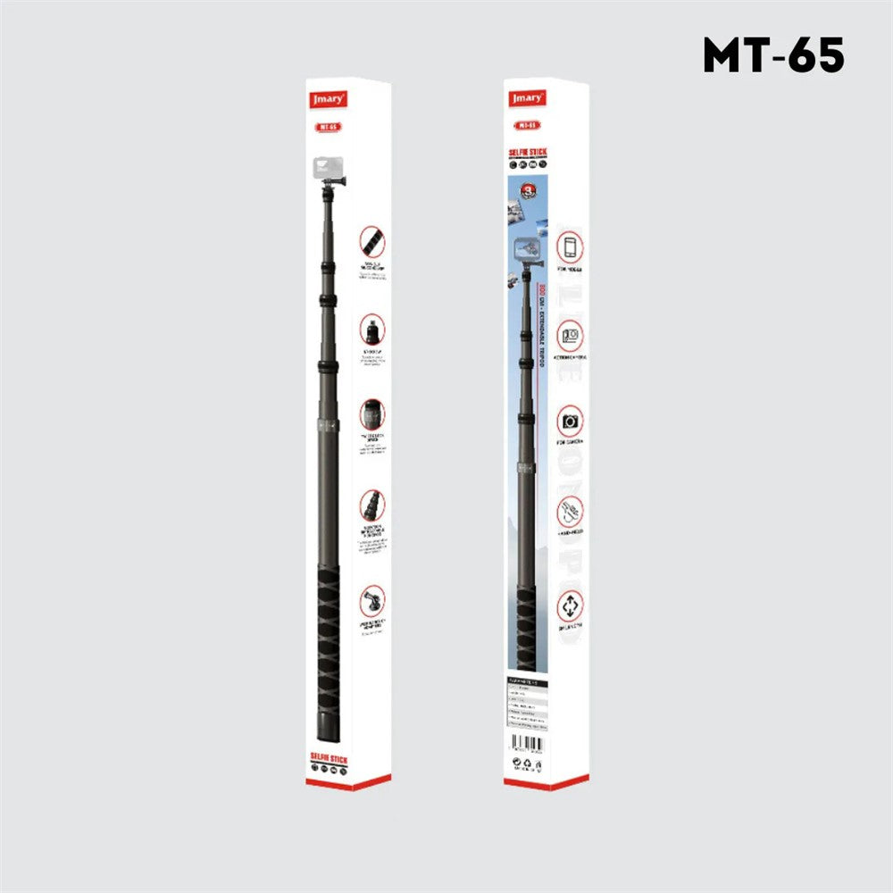 JMARY MT-65 Selfie-Stick-Monopod – 3m, aus Carbonfaser, 5-teilig, für Action-Kameras