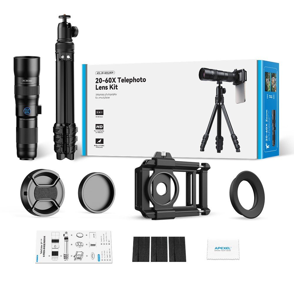 APEXEL APL-T20-60X Monokular-Teleskop – 20-60X Zoom, HD Tragbares Teleskop, für Konzerte / Vogelbeobachtung