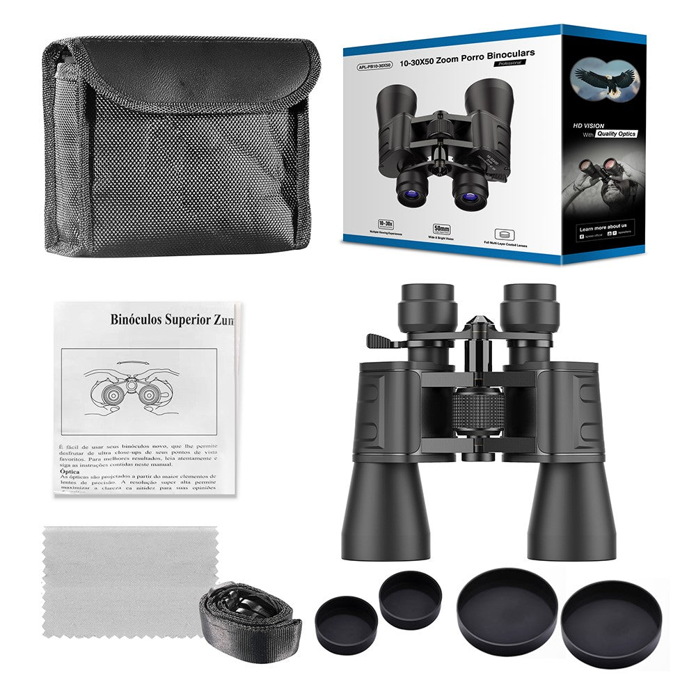 APEXEL 10-30x50 Fernglas – HD, großes Okular, wasserdicht, für Vogelbeobachtung, Konzerte & Jagd