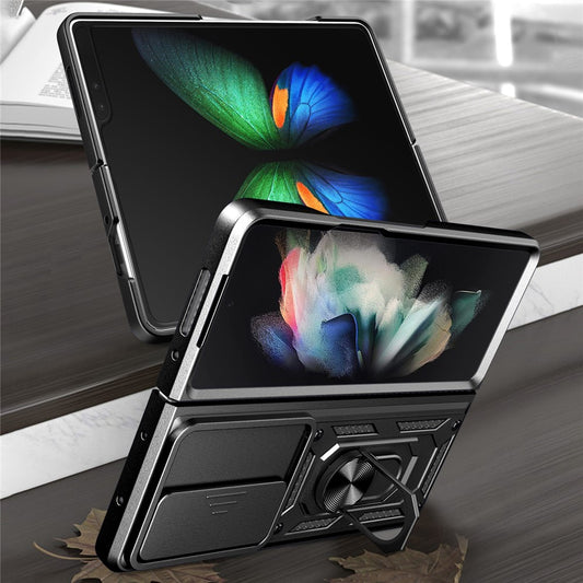 Galaxy Z Fold4 5G – Magnetische Handyhülle aus Kunststoff und TPU, mit Ständer, mit Kameraschutz, stoßfest