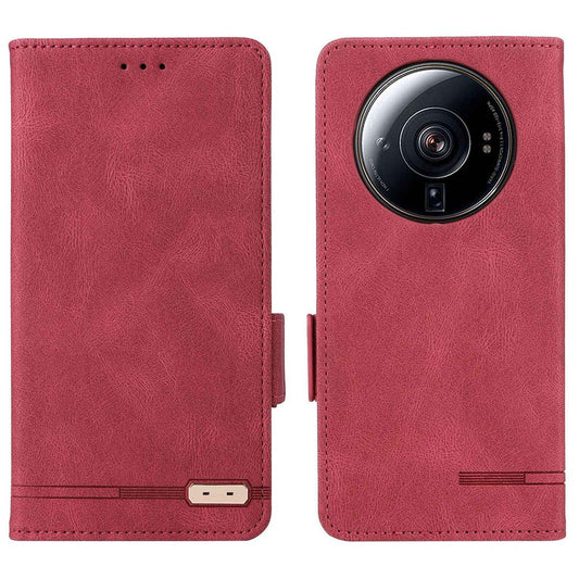 Xiaomi 12S Ultra 5G Handyhülle – Standfunktion Hardware-Dekor Telefon-Brieftaschenhülle Doppelte Magnetverschlüsse PU-Lederschutz