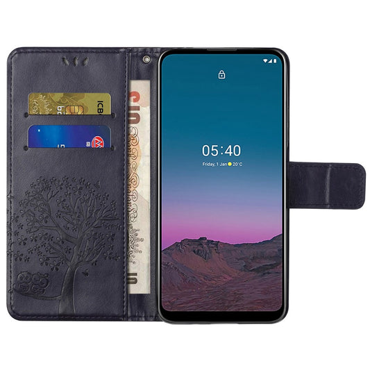 Nothing phone (1) 5G Wallet-Handyhülle – Aus PU-Leder, mit Eulen- & Baummuster, integriertem Portemonnaie, Aufstellfunktion, stoßfester Schutzhülle & Handschlaufe