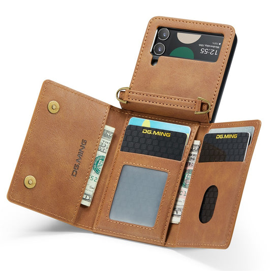 Galaxy Z Flip4 5G – Wallet-Handyhülle aus Kunststoff und PU-Leder, mit Ständer, mit RFID-Schutz