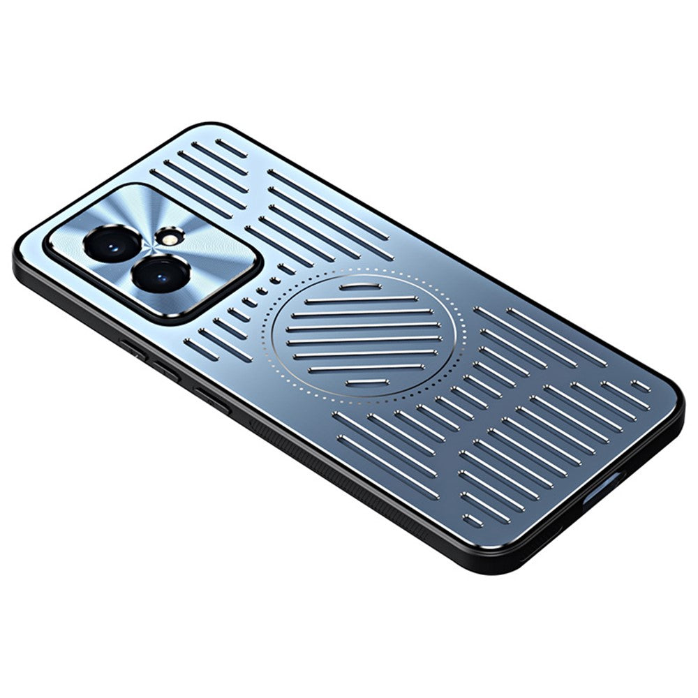For Honor 100 5G Phone Case TPU+Aluminum Alloy Magnetic Heat Dissipation Back Cover