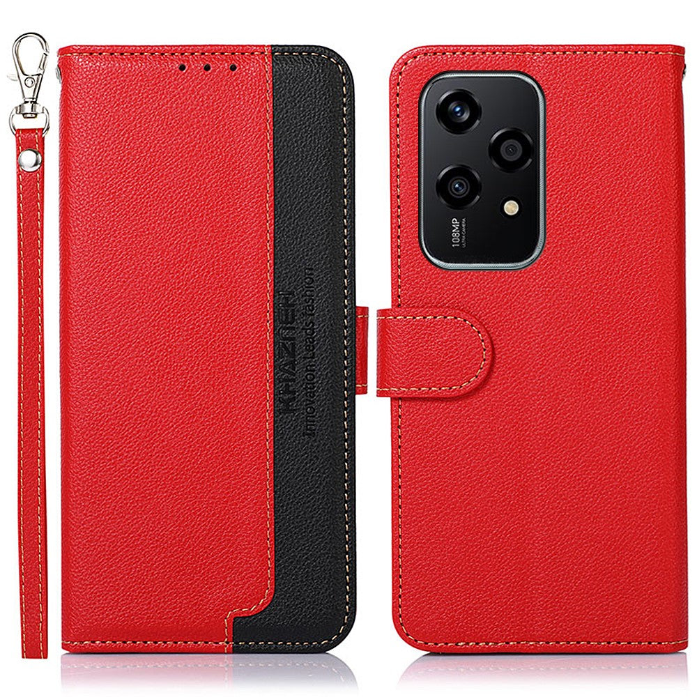 KHAZNEH For Honor 200 Lite Case Leather Wallet Phone Cover Litchi Texture RFID Blocking