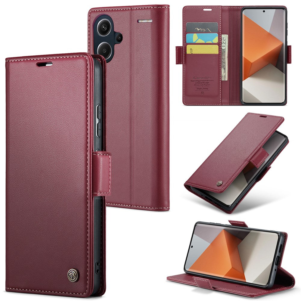 CASEME 023 Series For Xiaomi Redmi Note 13 Pro+ 5G Leather Case Glossy Phone Cover RFID Blocking