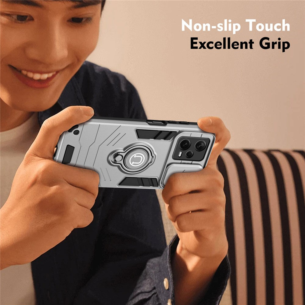For Xiaomi Redmi Note 12 Pro+ 5G Case Slide Lens Protection PC+TPU Phone Cover Ring Holder