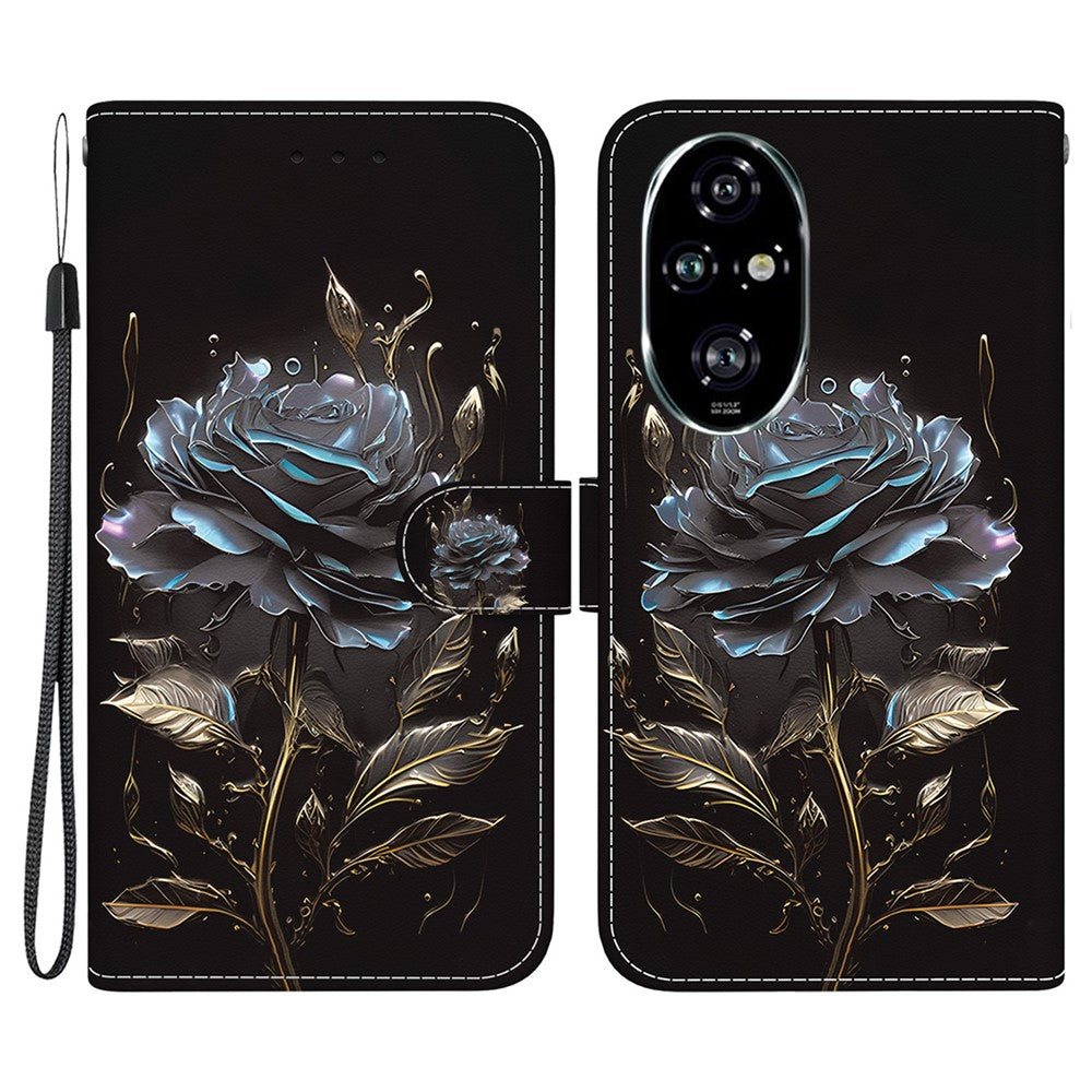 For Honor 200 Pro 5G Stand Case Pattern Print Leather Wallet Phone Cover