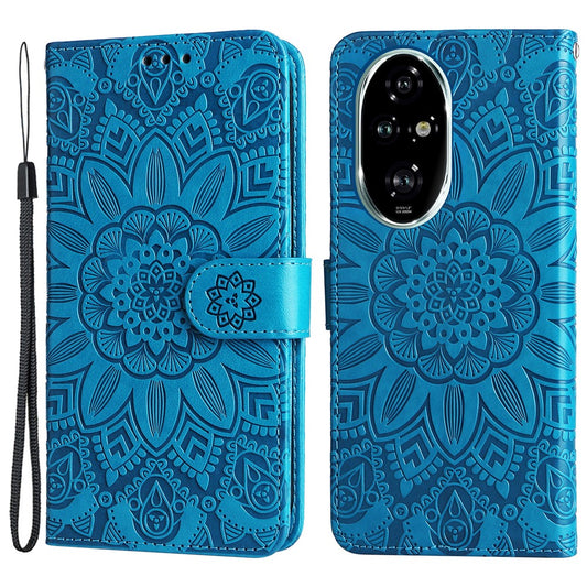Honor 200 Pro 5G Handyhülle – PU-Leder Brieftasche Sonnenblumenmuster