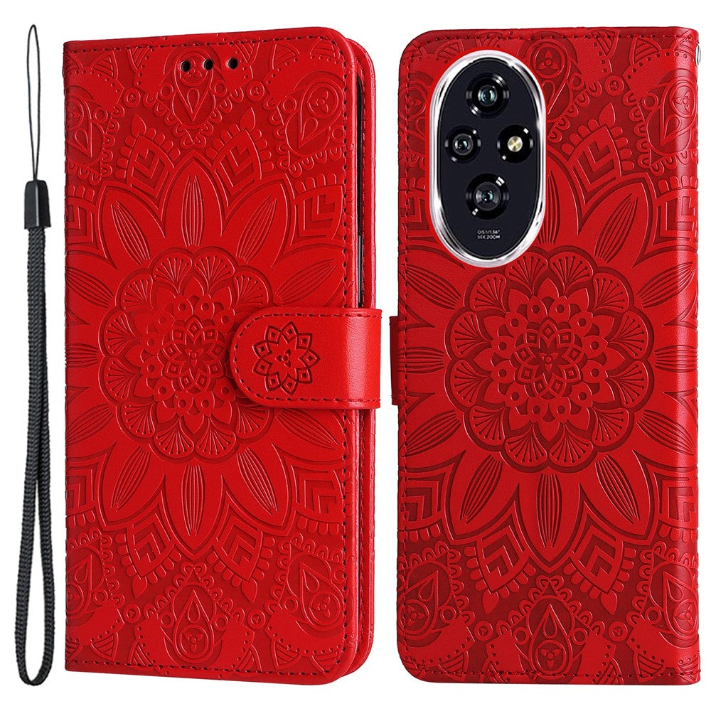 For Honor 200 5G Case Sunflower PU Leather Phone Cover Wallet Stand View