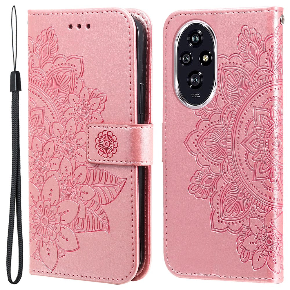 For Honor 200 5G Case Floral Pattern PU Leather Wallet Stand Phone Cover