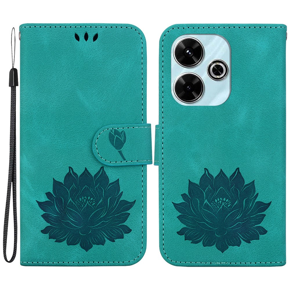 For Xiaomi Redmi 13 5G / 13 4G / Poco M6 4G Phone Case Lotus Imprint Leather Flip Wallet Cover