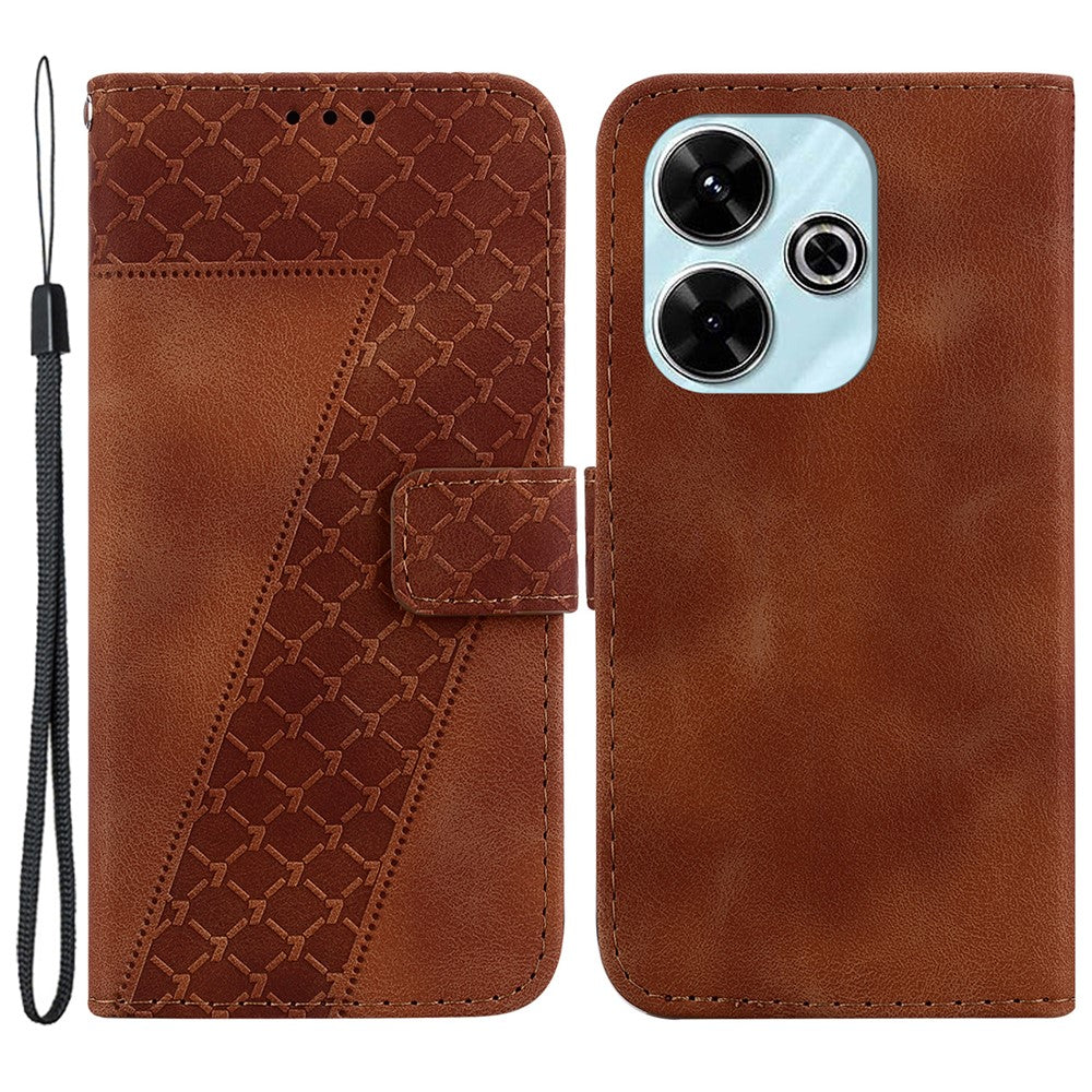For Xiaomi Redmi 13 5G / 13 4G / Poco M6 4G Case 7-Shaped Pattern Leather Protection Phone Cover