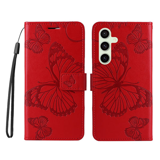 Galaxy S24 FE Wallet-Hülle – Schmetterling Aufgedruckt & Mit Ständer und Riemen