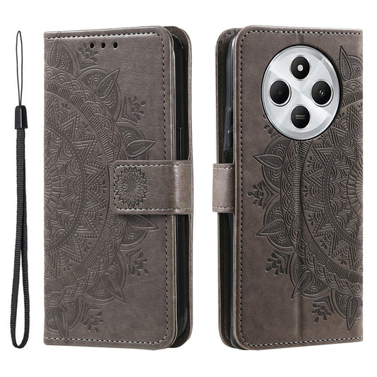 For Xiaomi Poco C75 4G / Redmi 14R 5G / 14C 4G Stand Case Imprinted Totem PU Leather Wallet Phone Cover