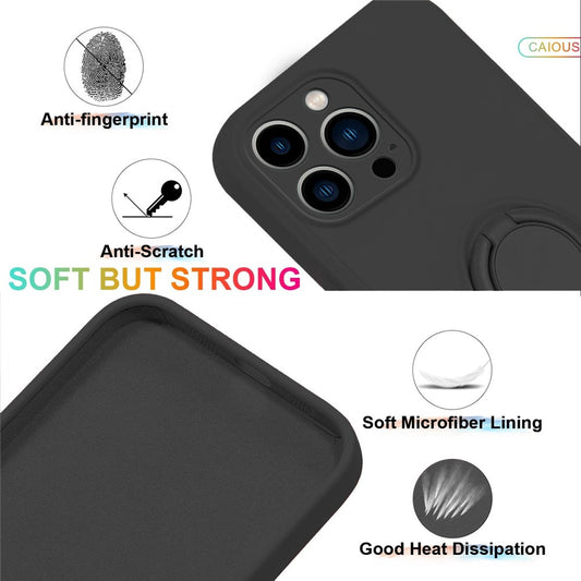 iPhone 16 Pro Max Silikonhülle – Leicht & Mit Schwenkring-Ständer