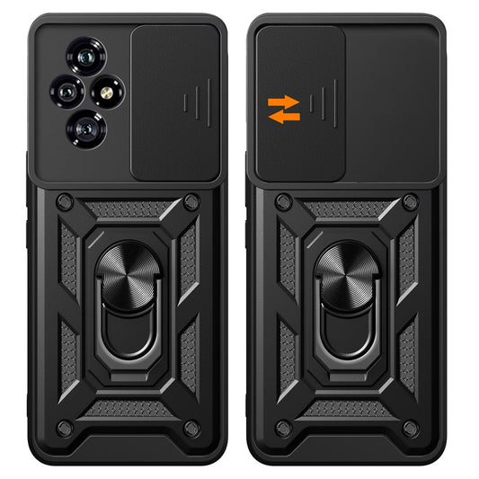 Honor 200 5G Handyhülle – mit Ständer, PC + TPU- mit verschiebbarem Kameradeckel