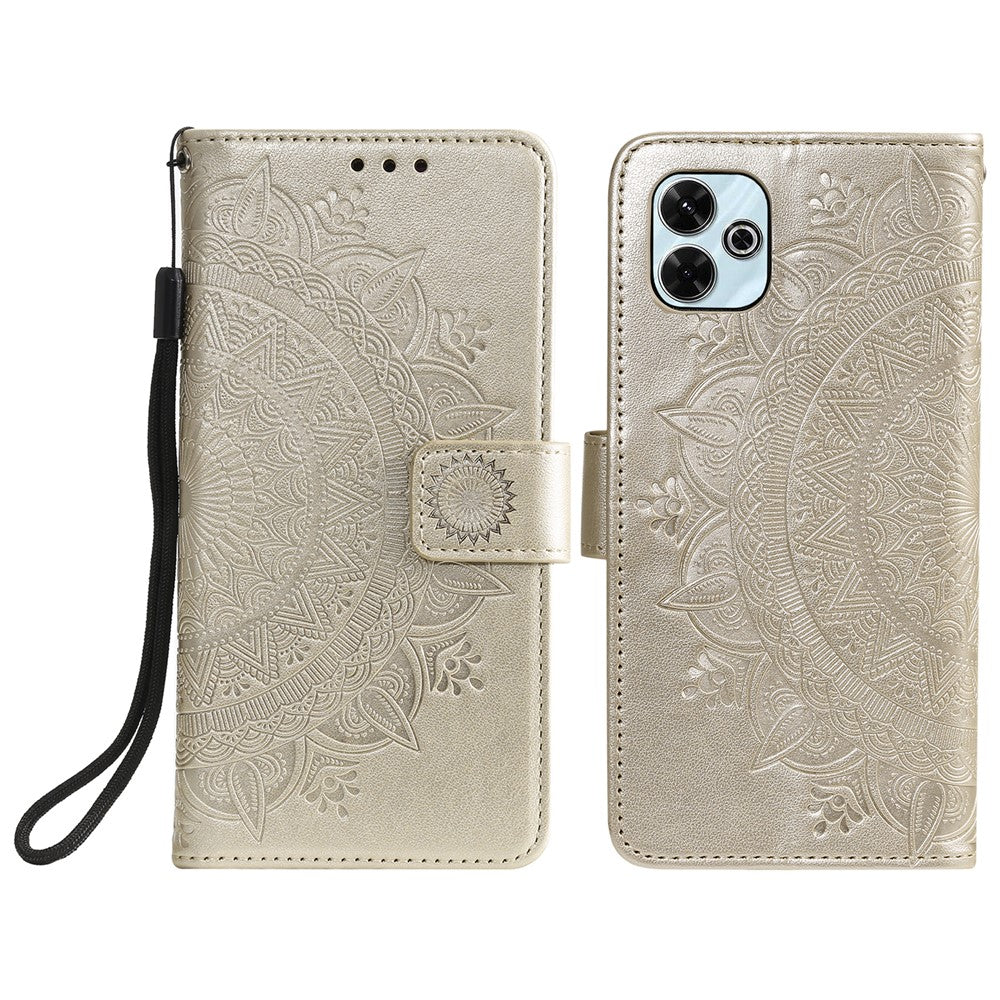 For Xiaomi Redmi 13 5G / 4G Phone Case Imprinted Totem PU Leather Wallet Cover with Stand