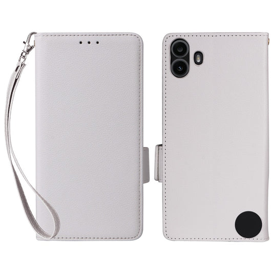 Nothing CMF Phone 1 Wallet-Handyhülle – Aus PU-Leder & Litschi-Textur, mit Ständer & Tragegurt