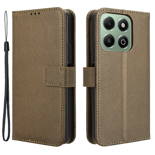 Honor X6b 4G Handyhülle – mit Standfunktion, Diamantstruktur, PU-Leder, Brieftasche