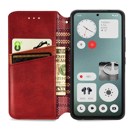 Nothing CMF Phone 1 Wallet-Handyhülle – Aus PU-Leder mit Rautenmuster, Brieftaschen- & Ständerfunktion