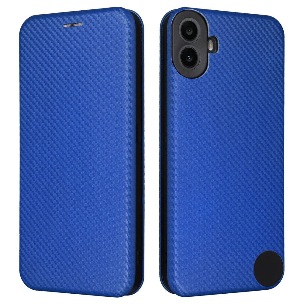 Nothing CMF Phone 1 Wallet-Handyhülle – Mit Carbonfaser-Textur, Kartenhalter, Lederständer