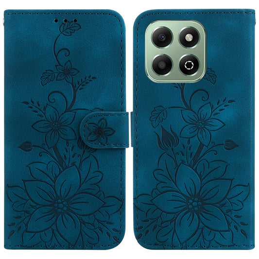 Honor X6b 4G Handyhülle – mit Standfunktion, Lilien-Blumen-Aufdruck, Leder