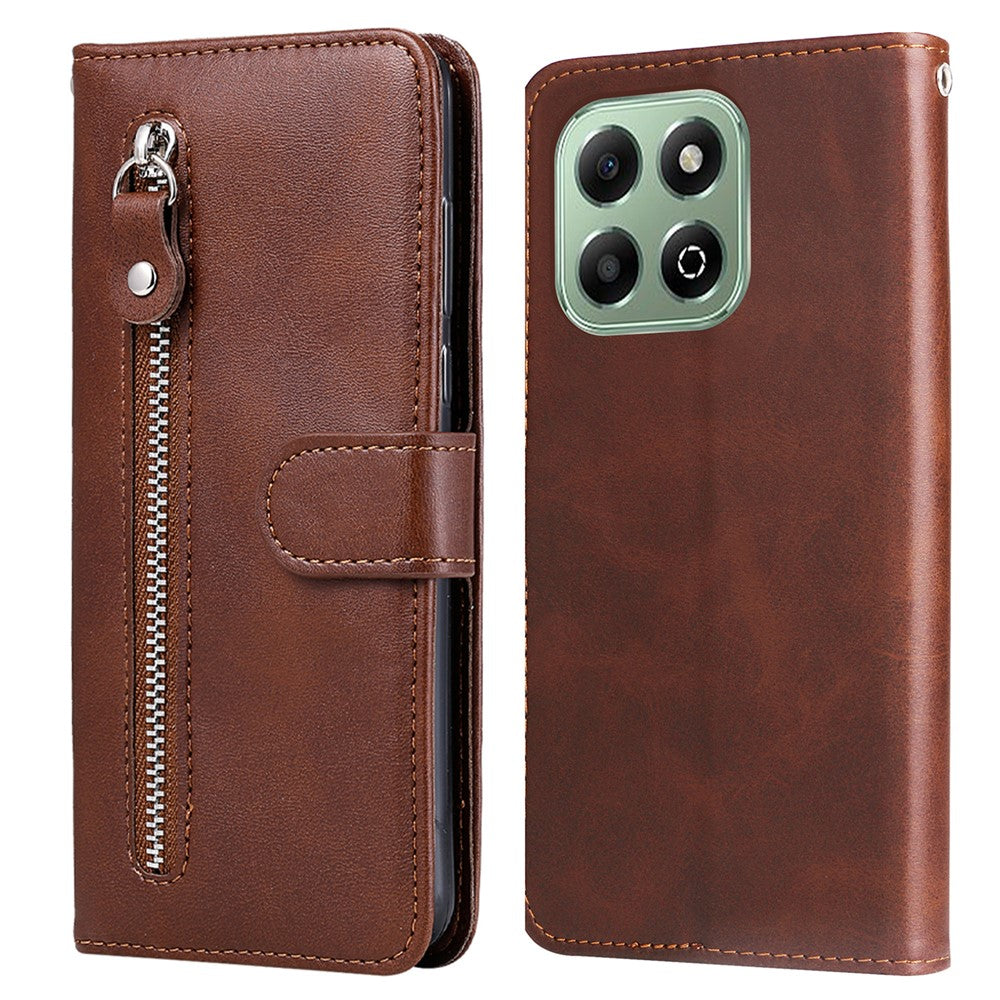 For Honor X6c 4G / X6b 4G Case Zipper Wallet Calf Texture PU Leather Phone Cover