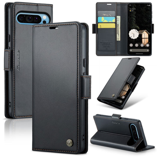 Pixel 9 Pro XL Glänzende Wallet-Hülle – RFID-Schutz & Ständer