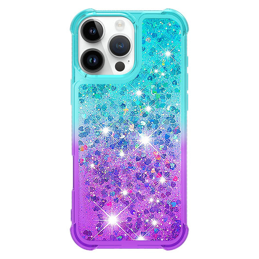 iPhone 16 Pro Max Glitter-Hülle – Farbverlauf mit funkelndem Puder
