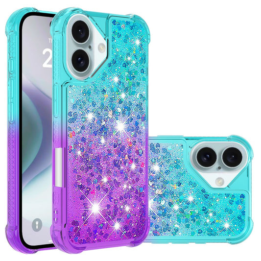 iPhone 16 Glitter-Hülle – Farbverlauf mit funkelndem Puder